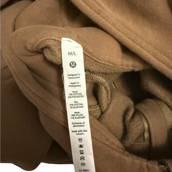 Lululemon Scuba Oversized Half Zip Hoodie Artifact Tan Brown - Picture 4 of 5